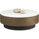 Zelda 43.5 X 15.25 inch White / Black / Antique Brass Coffee Table